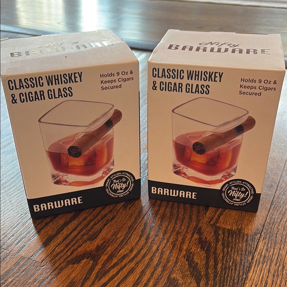 Barware Whiskey and Cigar Glass Set